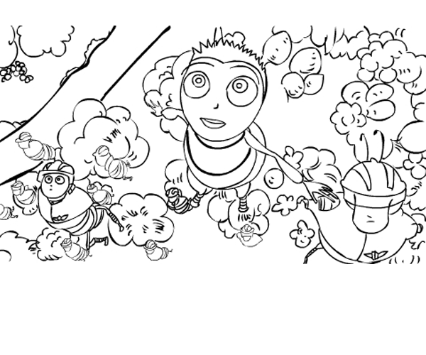 Download 224+ Bee Movie And Friends Bees In The Air Coloring Pages PNG